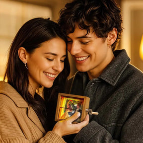 Boîte à Flipbook à Manivelle pour les Amoureux – Souvenir Romantique et Personnalisé